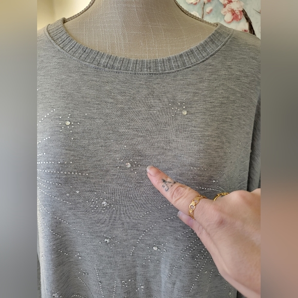 Gray and Sparkly Silver Top - Picture 3 of 10